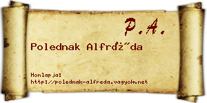 Polednak Alfréda névjegykártya